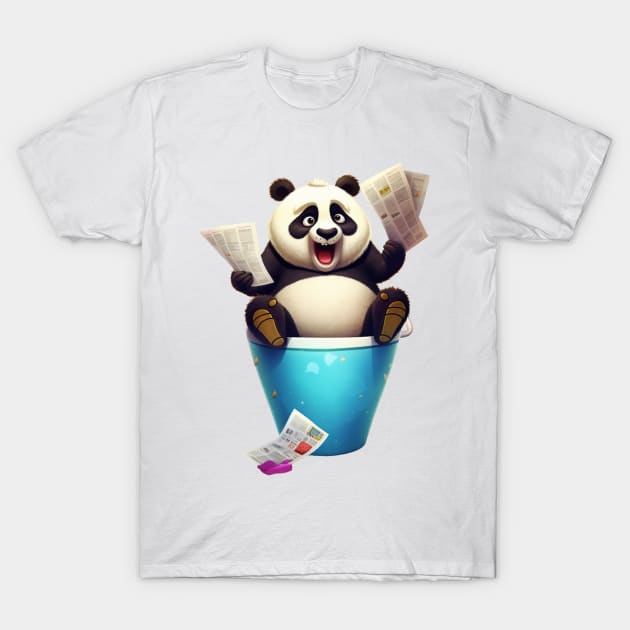 Panda's Playful Morning Routine T-Shirt by vk09design